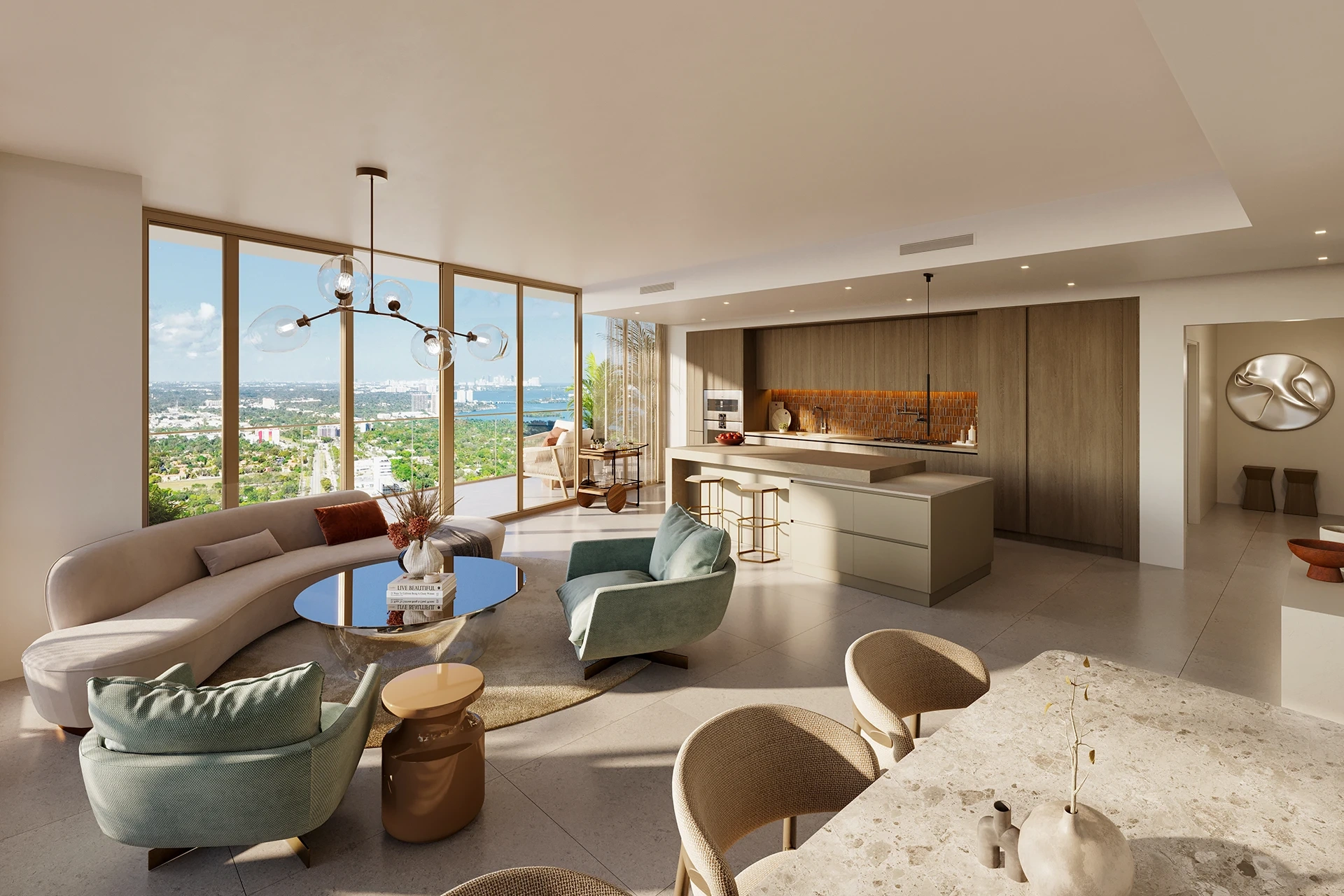 <h3>Vetted by Jean-Georges</h3>
<p>Jean-Georges worked hand-in-hand with Yabu Pushelberg to refine the kitchen layout design, appliance and fixture selections, storage solutions, and island configuration.</p>